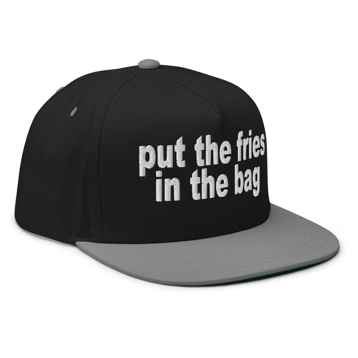 Put the Fries in the Bag Embroidered 5 Panel Flat Bill Brim Snapback Hat