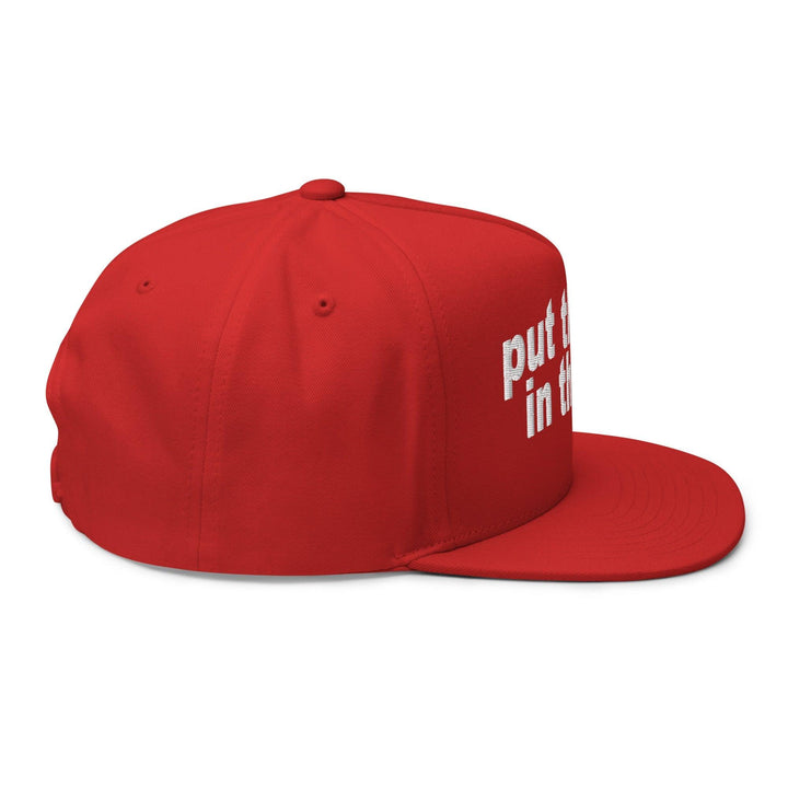 Put the Fries in the Bag Embroidered 5 Panel Flat Bill Brim Snapback Hat