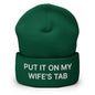 Put It on My Wife’s Tab Embroidered Knit Cuffed Beanie - Spruce