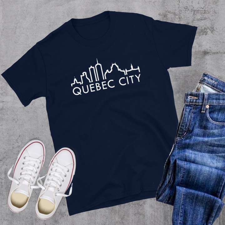 Quebec City Skyline Tee - Navy / S