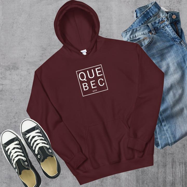 Quebec City Square Hoodie - Maroon / S