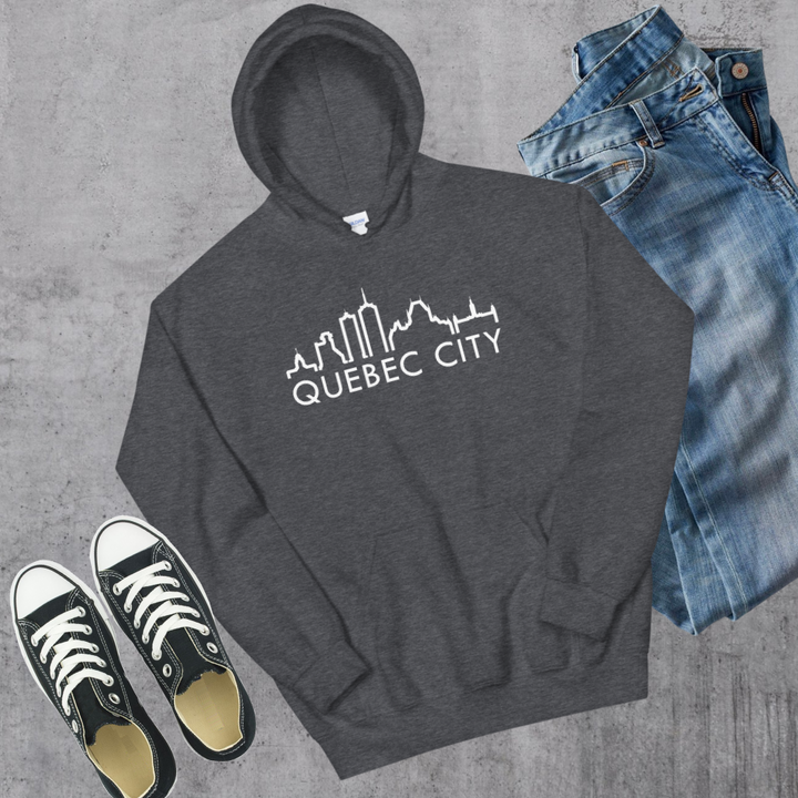 Quebec Skyline Hoodie - Dark Heather / S