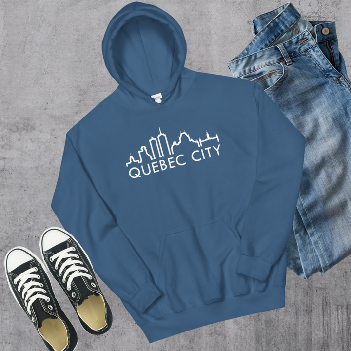 Quebec Skyline Hoodie - Indigo Blue / S