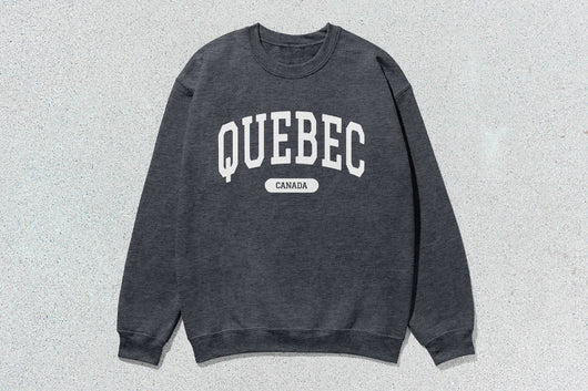 Quebec - Unisex Heavy Blend™ Crewneck Sweatshirt - Charcoal Heather / Small - Sweatshirts & Hoodies