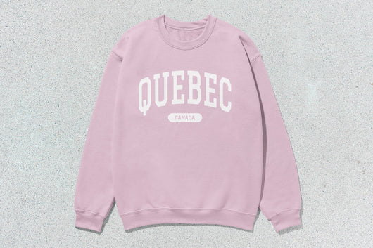 Quebec - Unisex Heavy Blend™ Crewneck Sweatshirt - Pink / Small - Sweatshirts & Hoodies