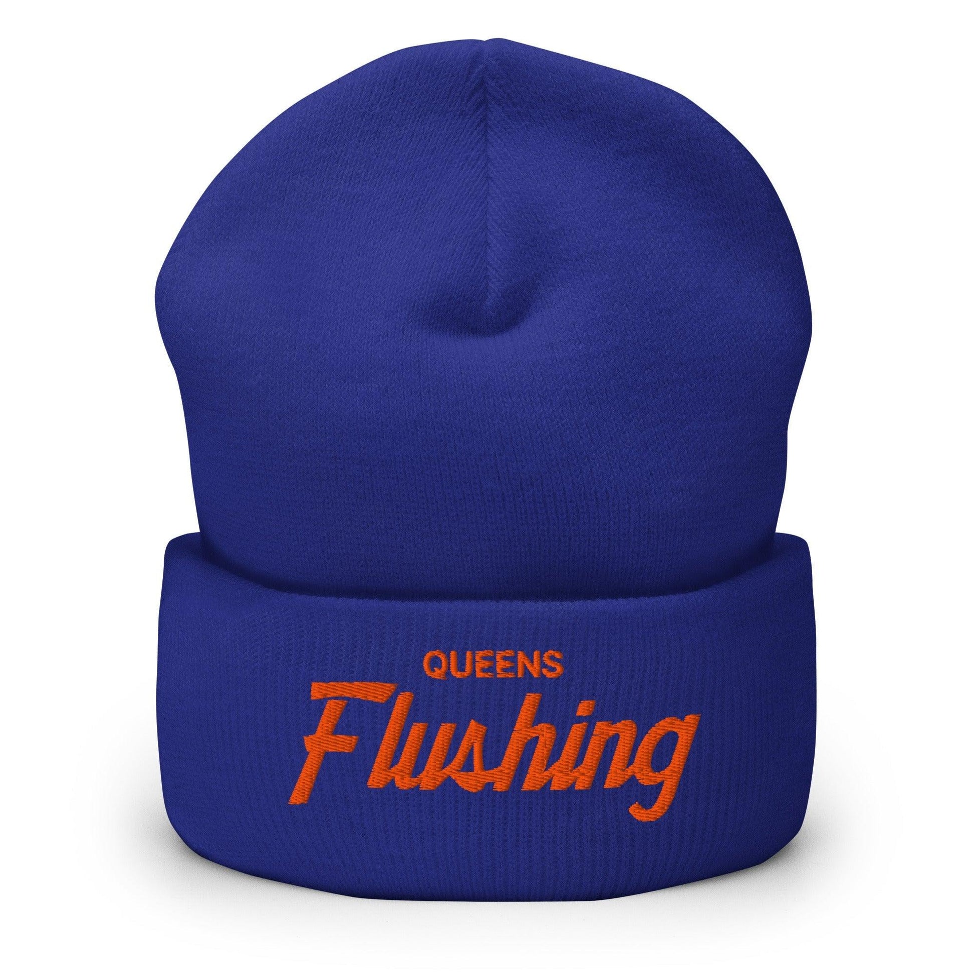 Queens Flushing NYC Embroidered Knit Cuffed Beanie