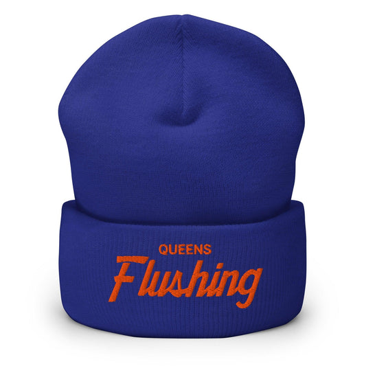 Queens Flushing NYC Embroidered Knit Cuffed Beanie