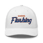 Queens Flushing NYC Vintage Sports Script Embroidered Mesh Trucker Hat