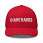 I Have Rabies Embroidered Mesh Trucker Hat - Red