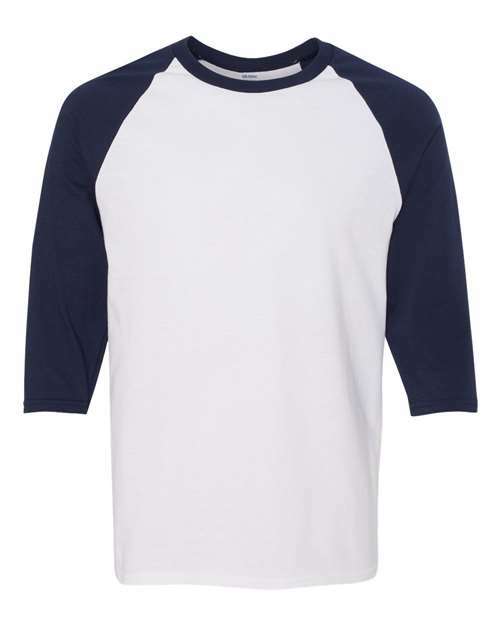 Raglan tees: unleash your custom apparel potential for live screen printing toronto rt100 - White/ Navy / S