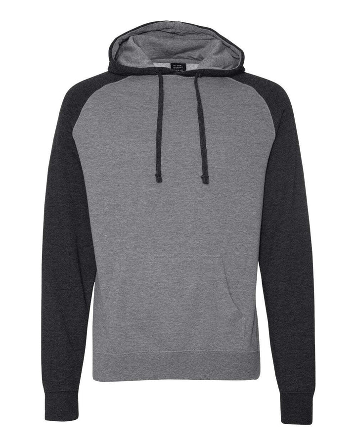 Raglan Hooded Sweatshirt IND40RP - Gunmetal Heather/ Charcoal Heather / XS - Sweatshirts & Hoodies