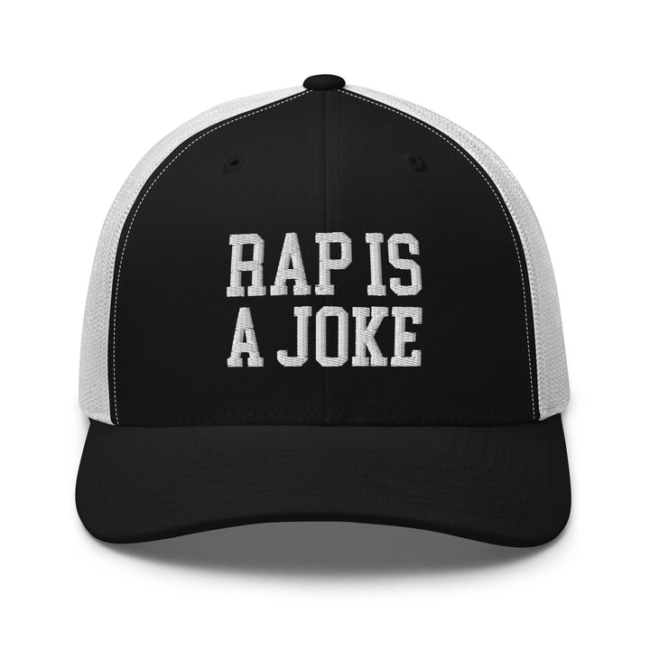 Rap is a Joke Retro Trucker Hat - Black/ White