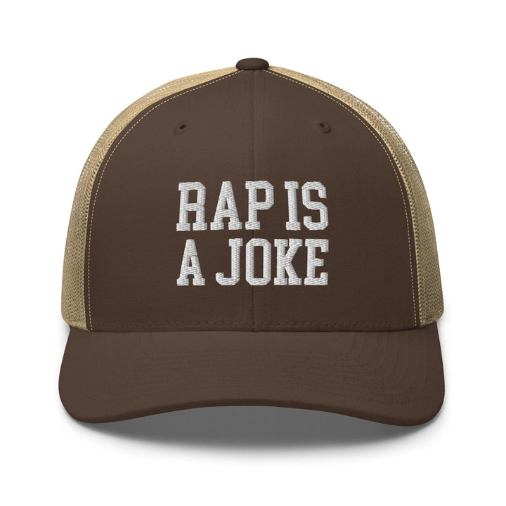 Rap is a Joke Retro Trucker Hat - Brown/ Khaki
