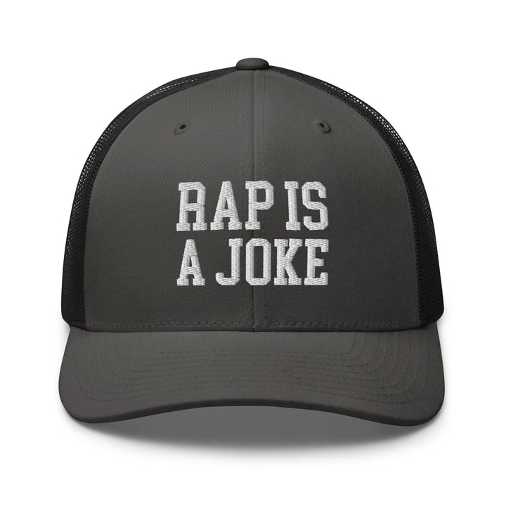 Rap is a Joke Retro Trucker Hat - Charcoal/ Black