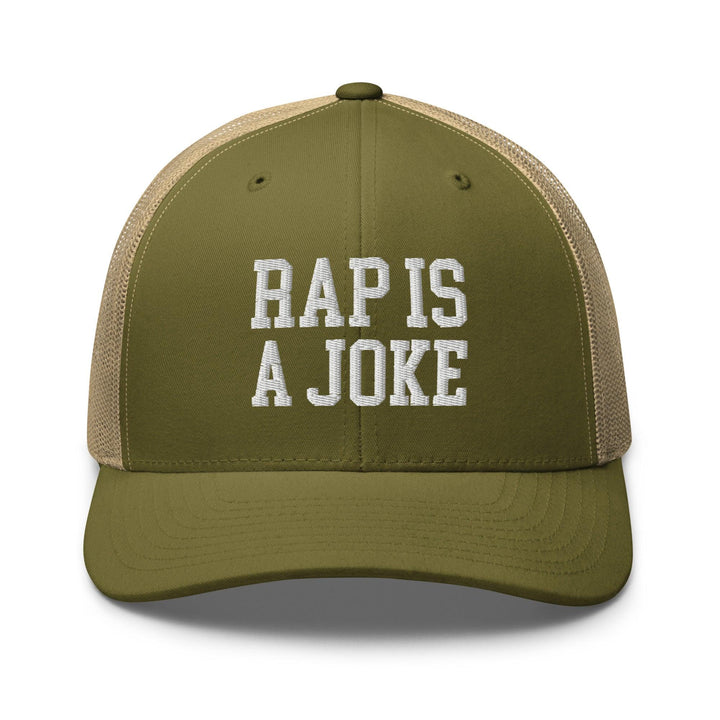 Rap is a Joke Retro Trucker Hat - Moss/ Khaki