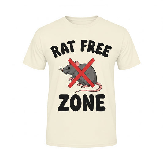 ’RAT FREE ZONE’ - Bold & Clear - Softstyle / Small - T-Shirt
