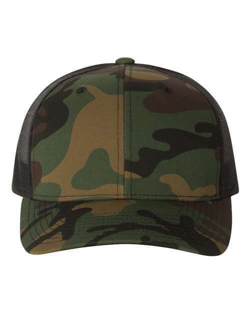 Retro trucker: custom apparel screen printing toronto style a100 - Green Camo/ Black / Adjustable