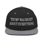 He Was Right About Everything Embroidered Flat Bill Brim Snapback Hat - Black/ Silver