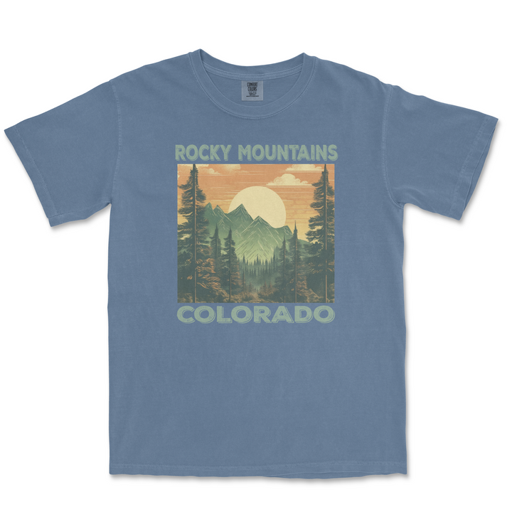 Rocky Mountain National Park Comfort Colors T Shirt - S / Blue Jean - tshirt