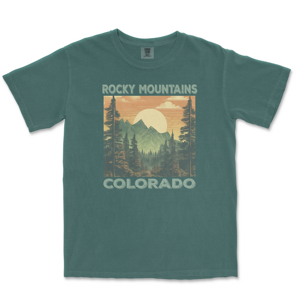 Rocky Mountain National Park Comfort Colors T Shirt - S / Blue Spruce - tshirt