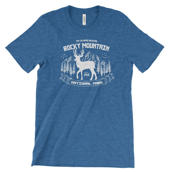 Rocky Mountain National Park Elk T shirt - Heather True Royal / S - tshirt