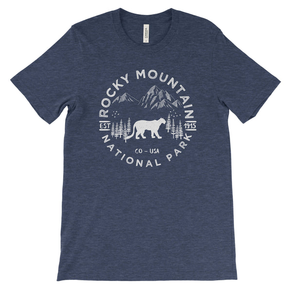 Rocky Mountain National Park T shirt - Heather Navy / S - tshirt