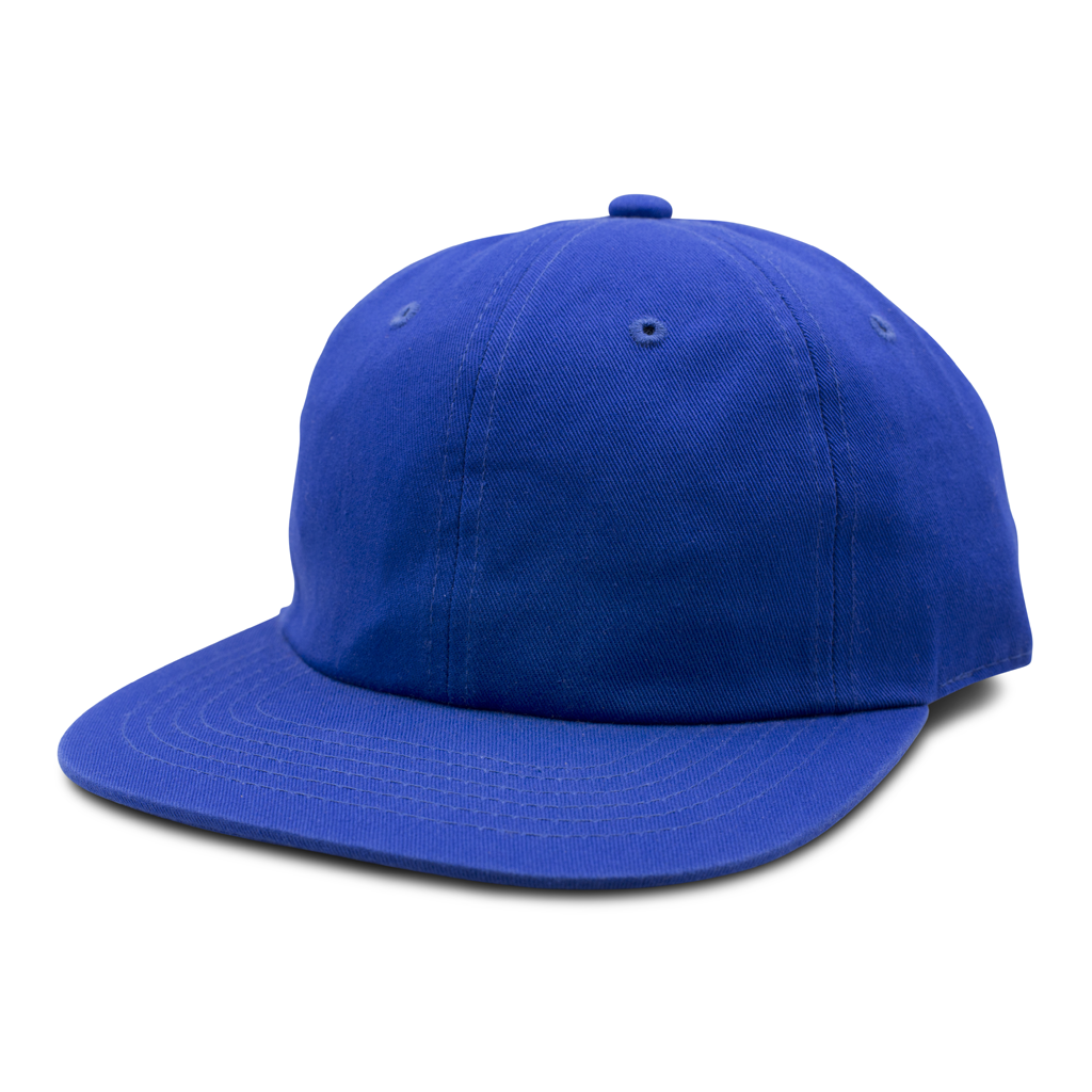 GN-1004SB - Washed Cotton Flat Bill Cap - Royal / One Size - CAPS