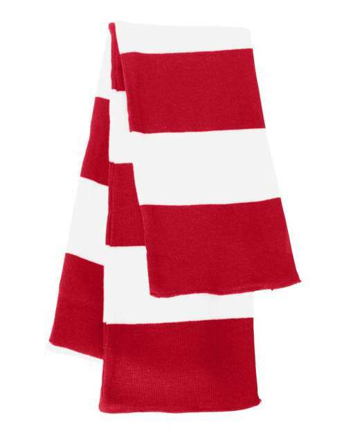 Rugby stripe scarf: custom apparel style! Sp02 - Red/ White / Single Unit - Headwear - Winter