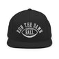 Run The Damn Ball Embroidered Flat Bill Brim Snapback Hat - Black