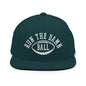 Run The Damn Ball Embroidered Flat Bill Brim Snapback Hat - Spruce