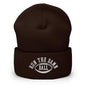 Run The Damn Ball Embroidered Knit Cuffed Beanie - Brown