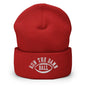 Run The Damn Ball Embroidered Knit Cuffed Beanie - Red