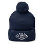 Run The Damn Ball Embroidered Knit Pom Beanie - Navy