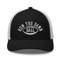 Run The Damn Ball Embroidered Mesh Trucker Hat - Black/ White