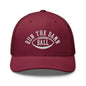 Run The Damn Ball Embroidered Mesh Trucker Hat - Cranberry