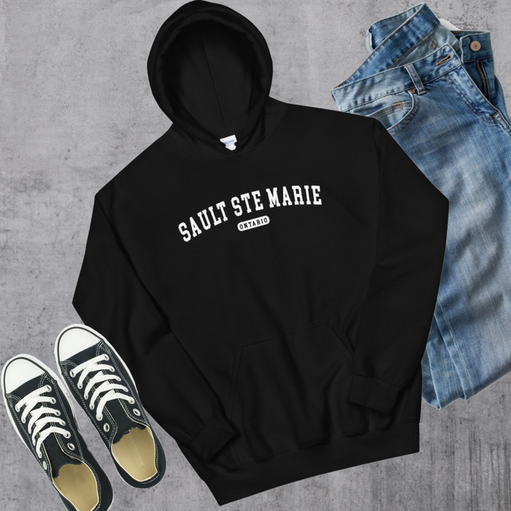 Sault Ste Marie ON College Hoodie - Black / S