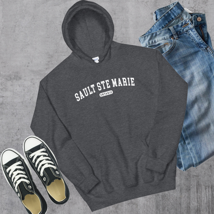 Sault Ste Marie ON College Hoodie - Dark Heather / S