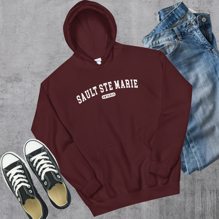 Sault Ste Marie ON College Hoodie - Maroon / S