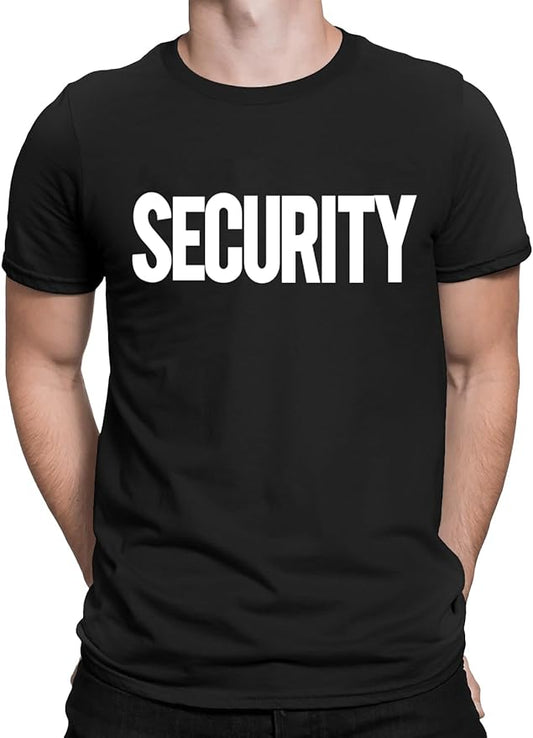Security T-Shirt – Front & Back Print Staff Event Uniform - Black / Small - t-shirt