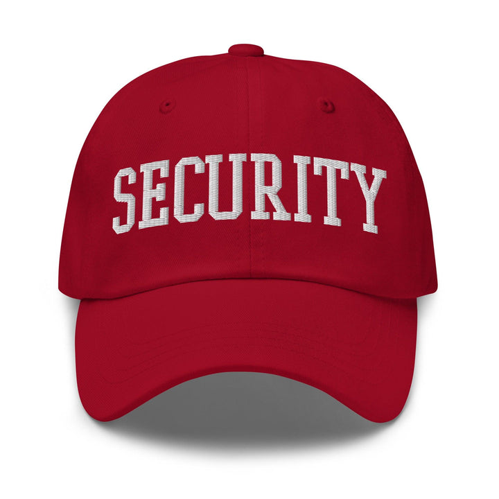 Security Uniform Work Block Embroidered Dad Hat - Cranberry