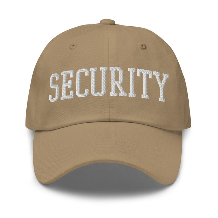 Security Uniform Work Block Embroidered Dad Hat - Khaki