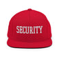 Security Uniform Work Block Embroidered Flat Bill Brim Snapback Hat - Red