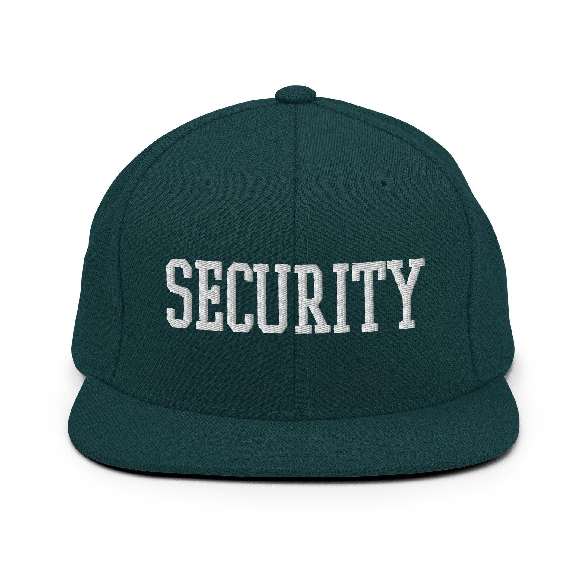 Security Uniform Work Block Embroidered Flat Bill Brim Snapback Hat - Spruce