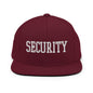 Security Uniform Work Block Embroidered Flat Bill Brim Snapback Hat - Maroon