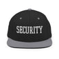 Security Uniform Work Block Embroidered Flat Bill Brim Snapback Hat - Black/ Silver