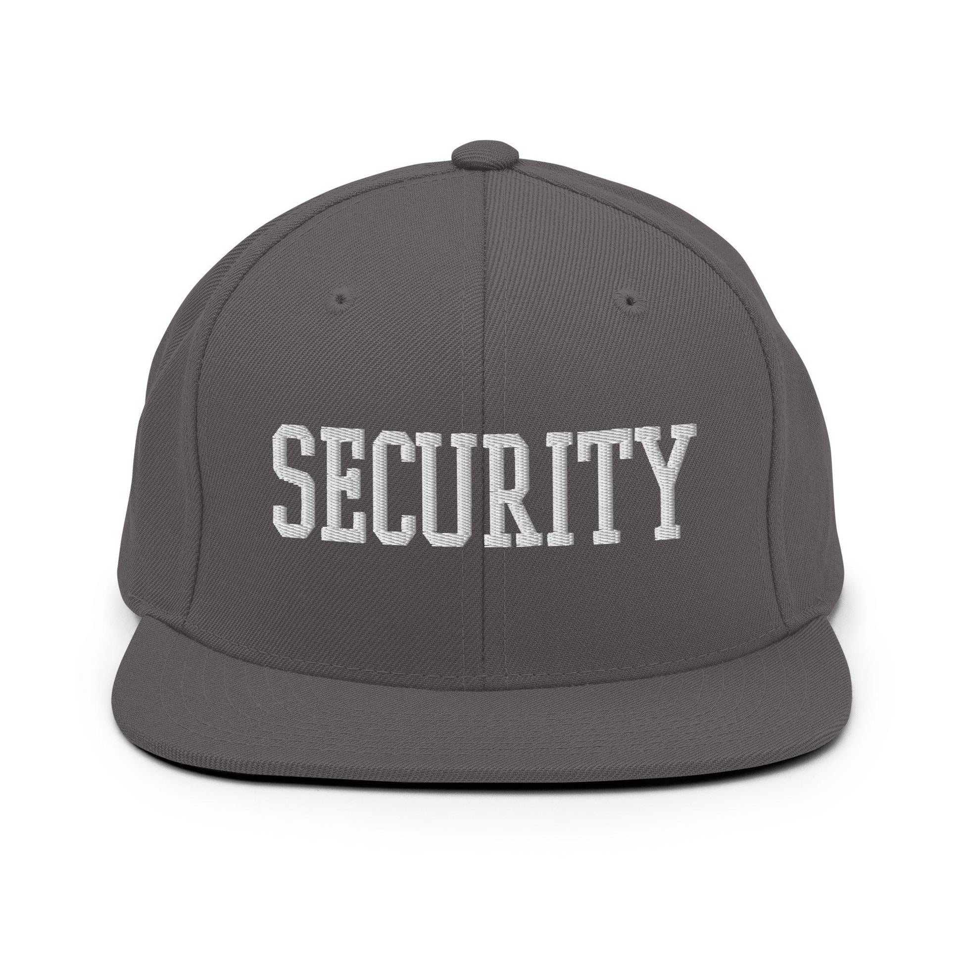 Security Uniform Work Block Embroidered Flat Bill Brim Snapback Hat - Dark Grey