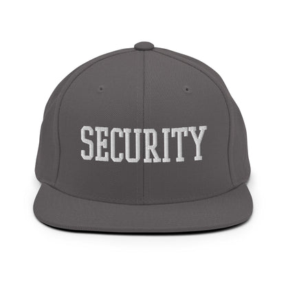 Security Uniform Work Block Embroidered Flat Bill Brim Snapback Hat - Dark Grey