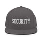 Security Uniform Work Block Embroidered Flat Bill Brim Snapback Hat - Dark Grey