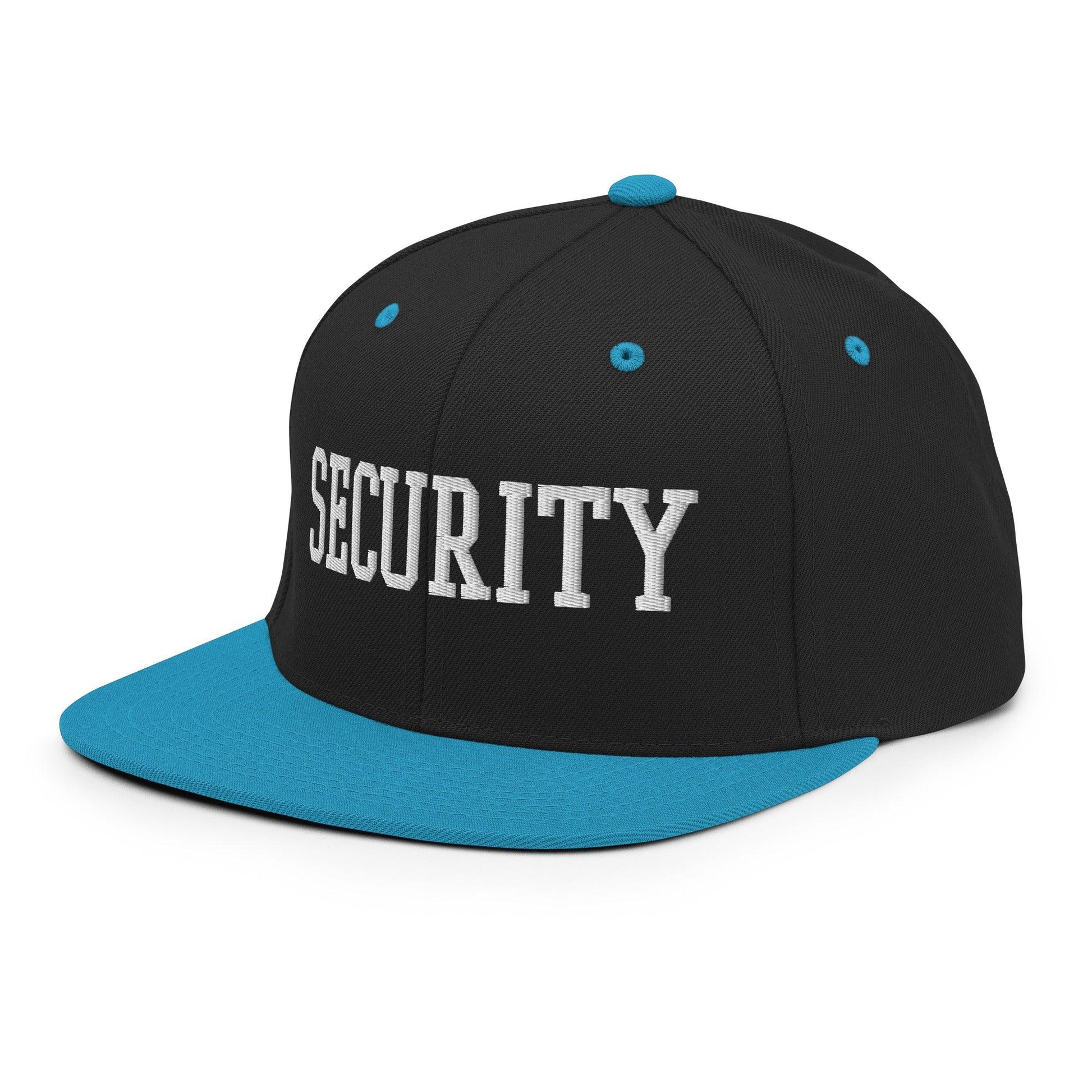 Security Uniform Work Block Embroidered Flat Bill Brim Snapback Hat