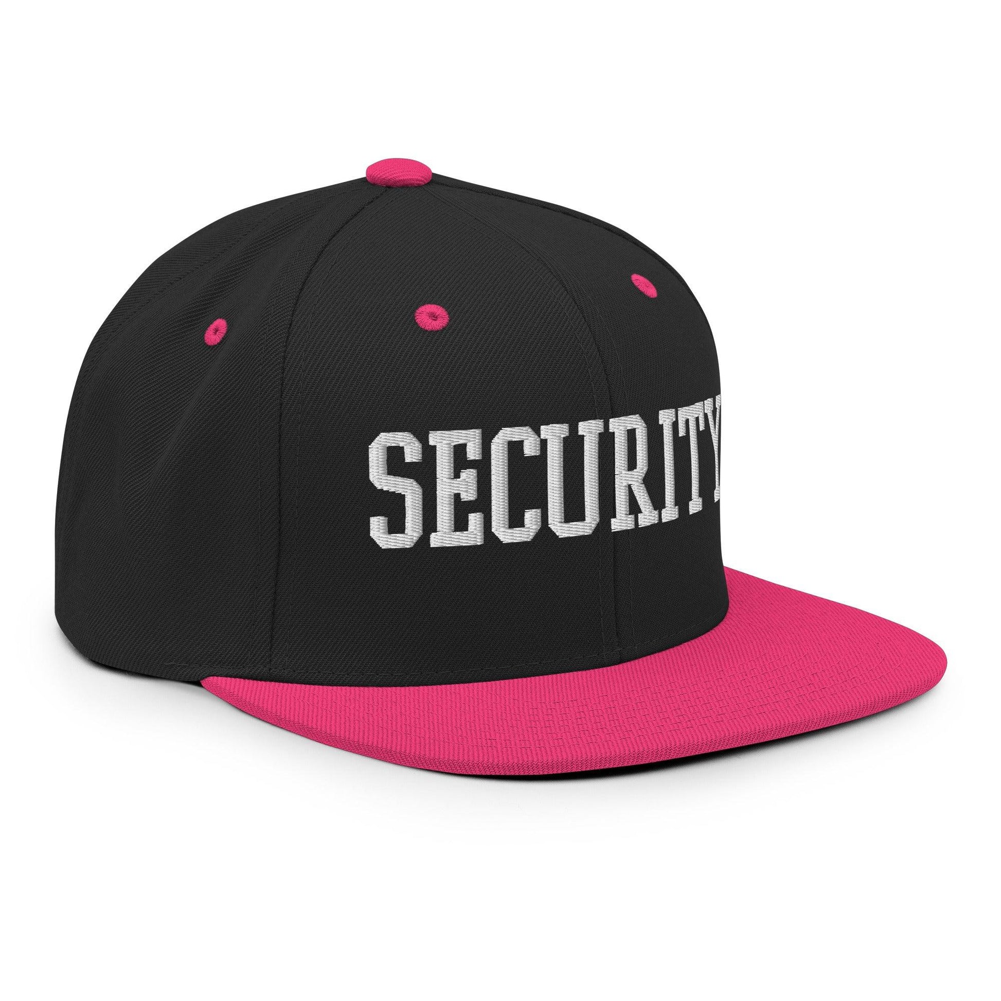 Security Uniform Work Block Embroidered Flat Bill Brim Snapback Hat
